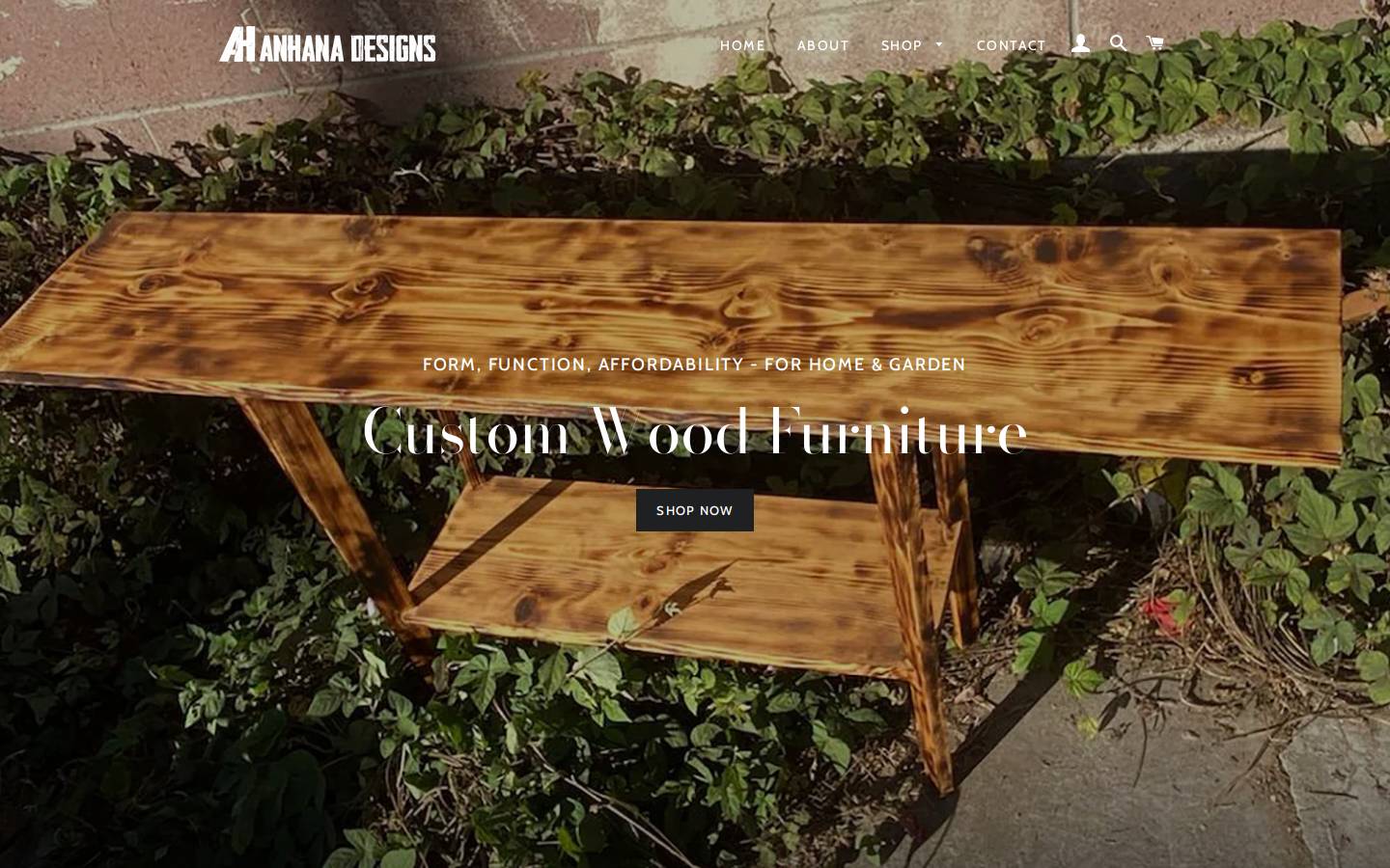 anhanadesigns.com homepage screenshot