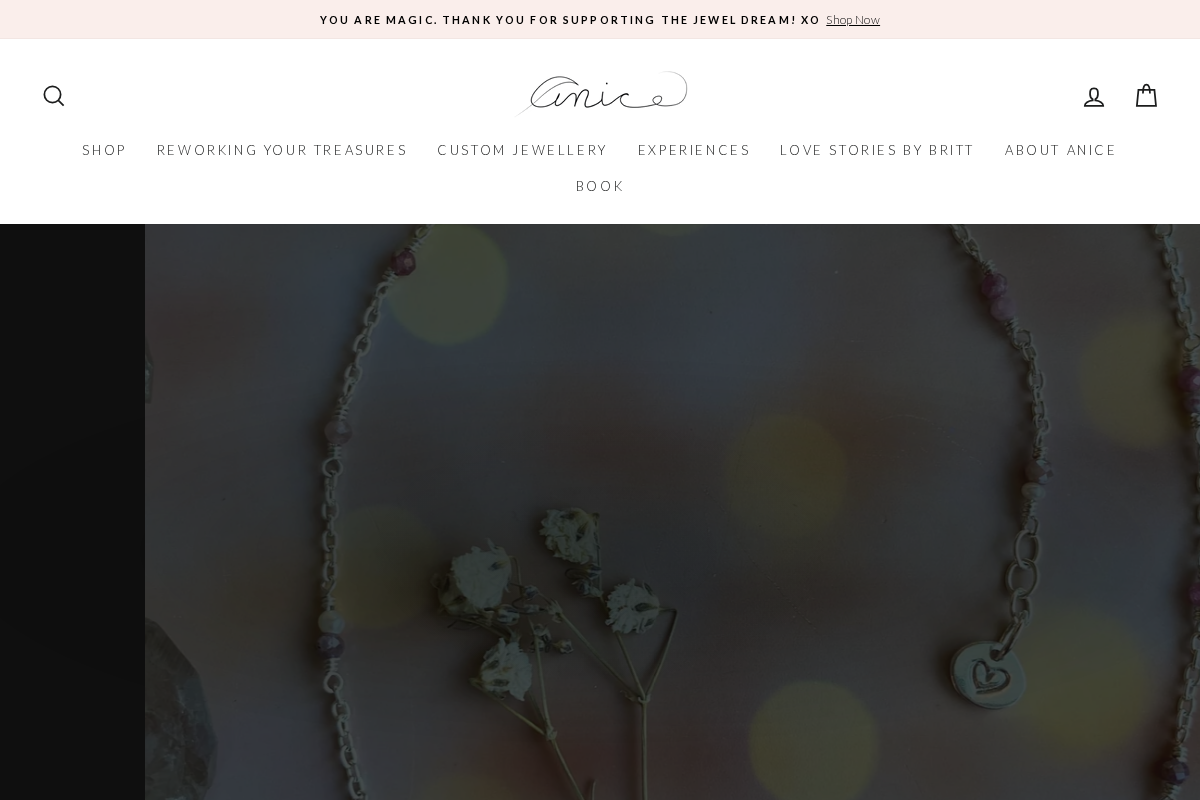 Anice Jewellery homepage screenshot