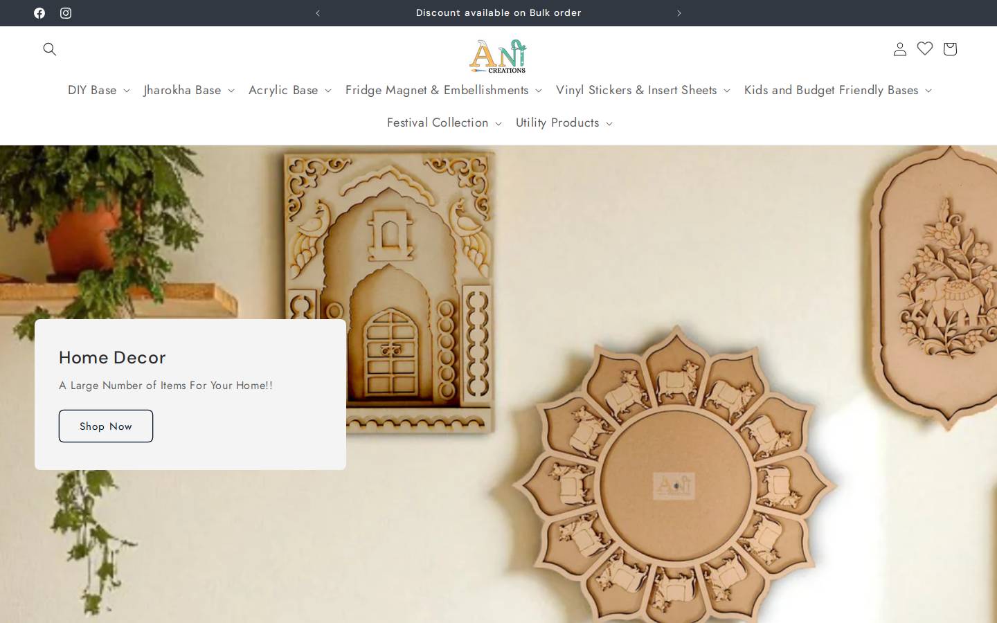 anicreation.in homepage screenshot