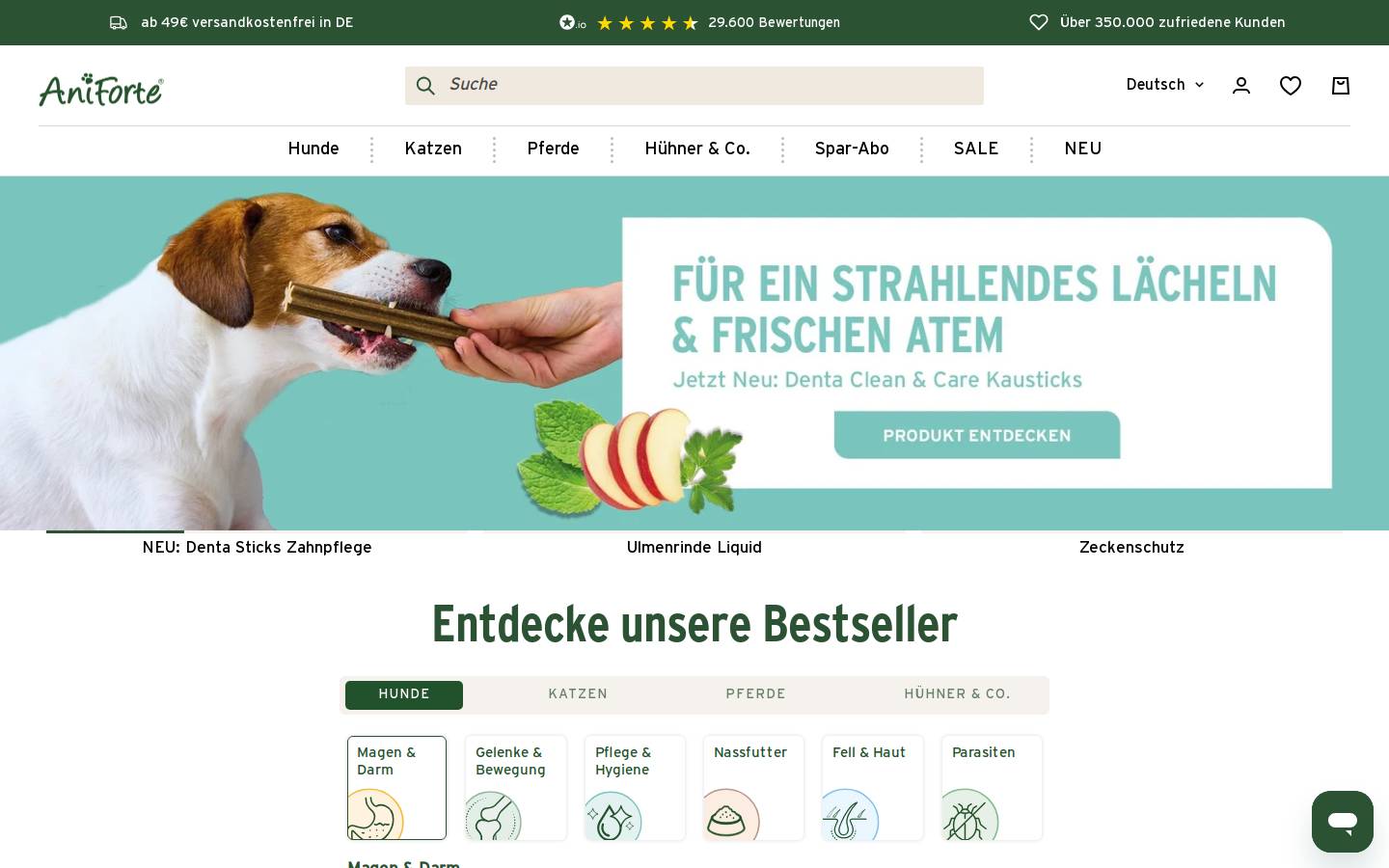 AniForte homepage screenshot
