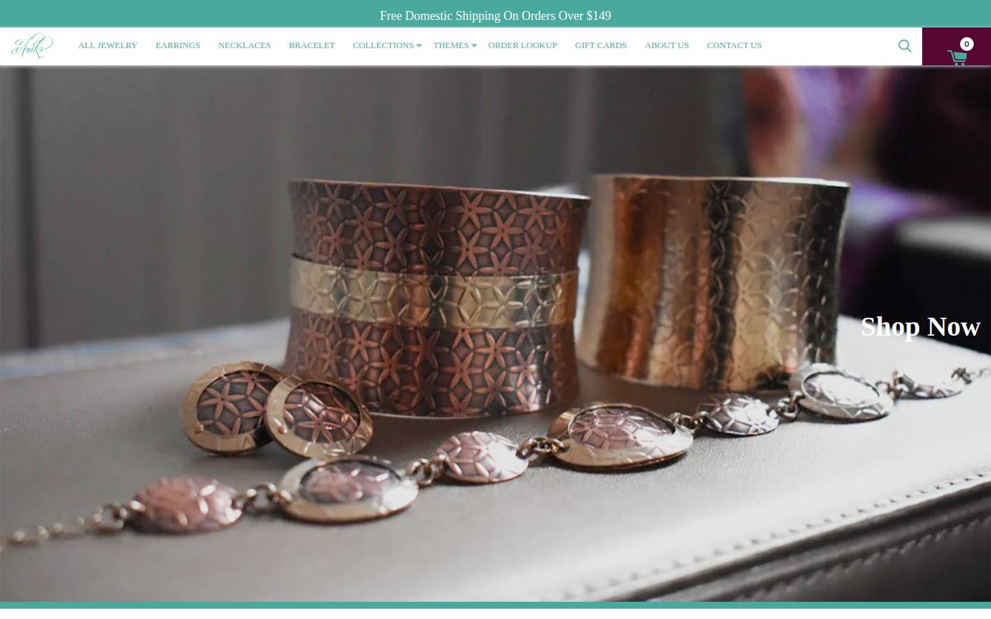 aniksjewelry.com homepage screenshot