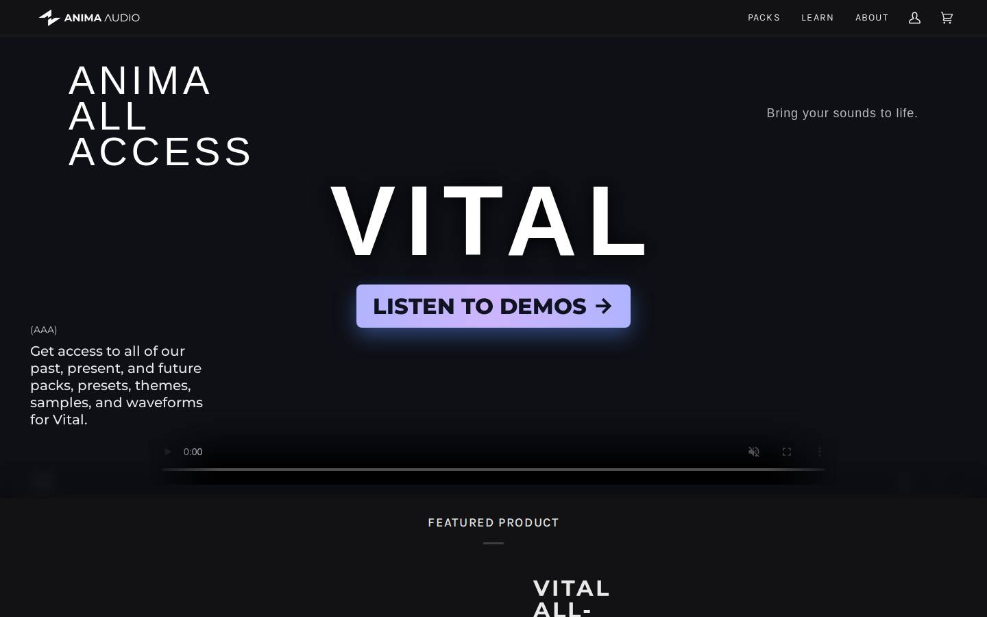 anima.audio homepage screenshot