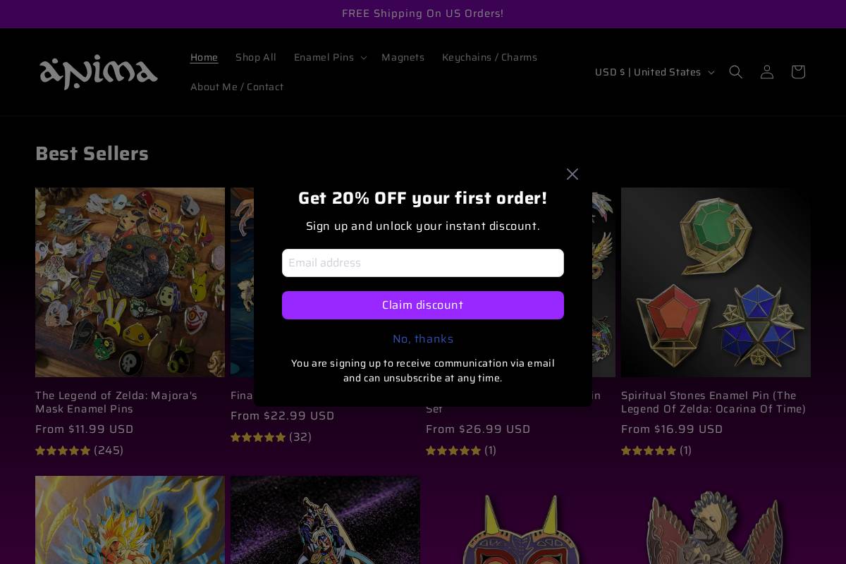 animacrafts.com homepage screenshot