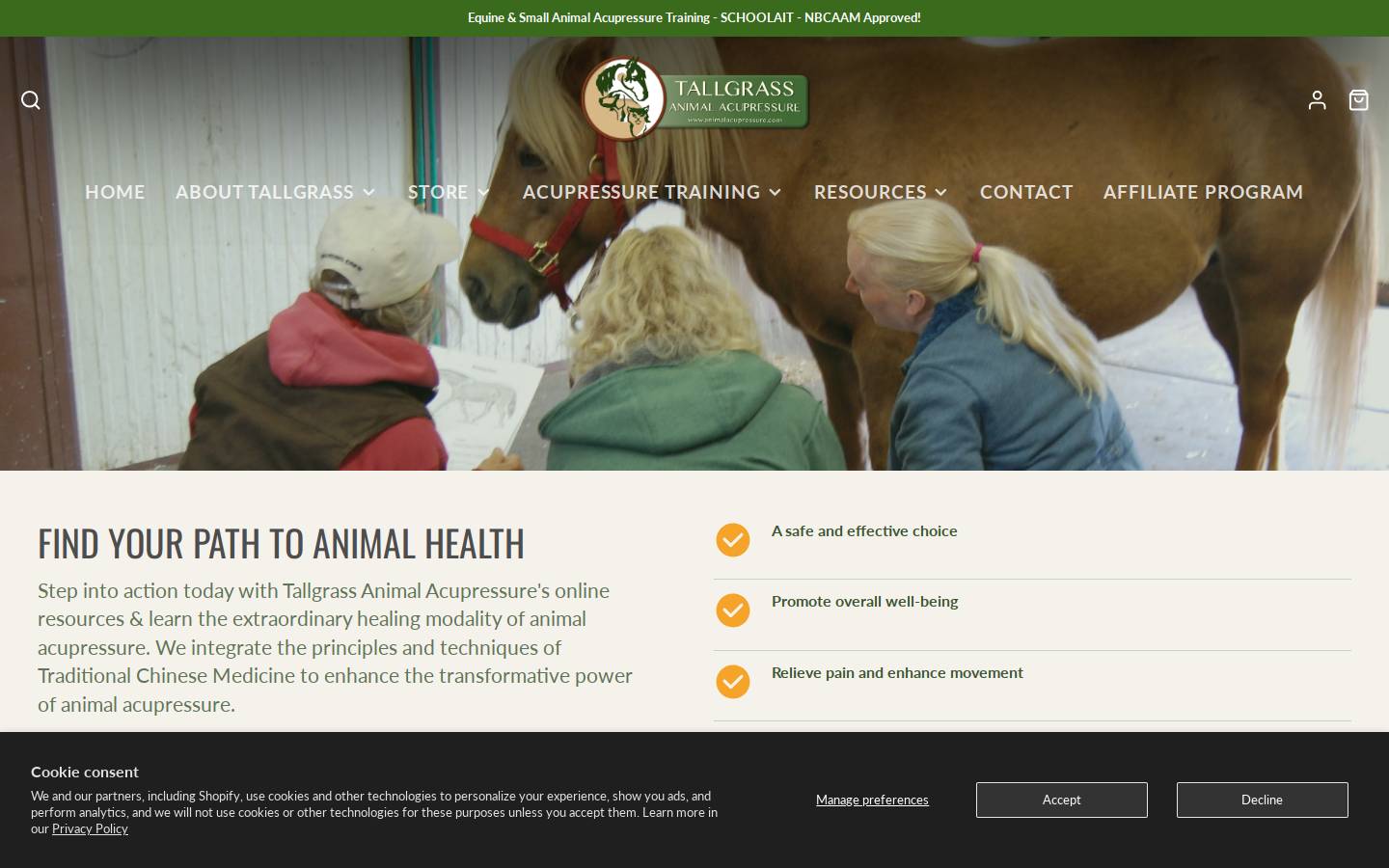 animalacupressureresources.com homepage screenshot