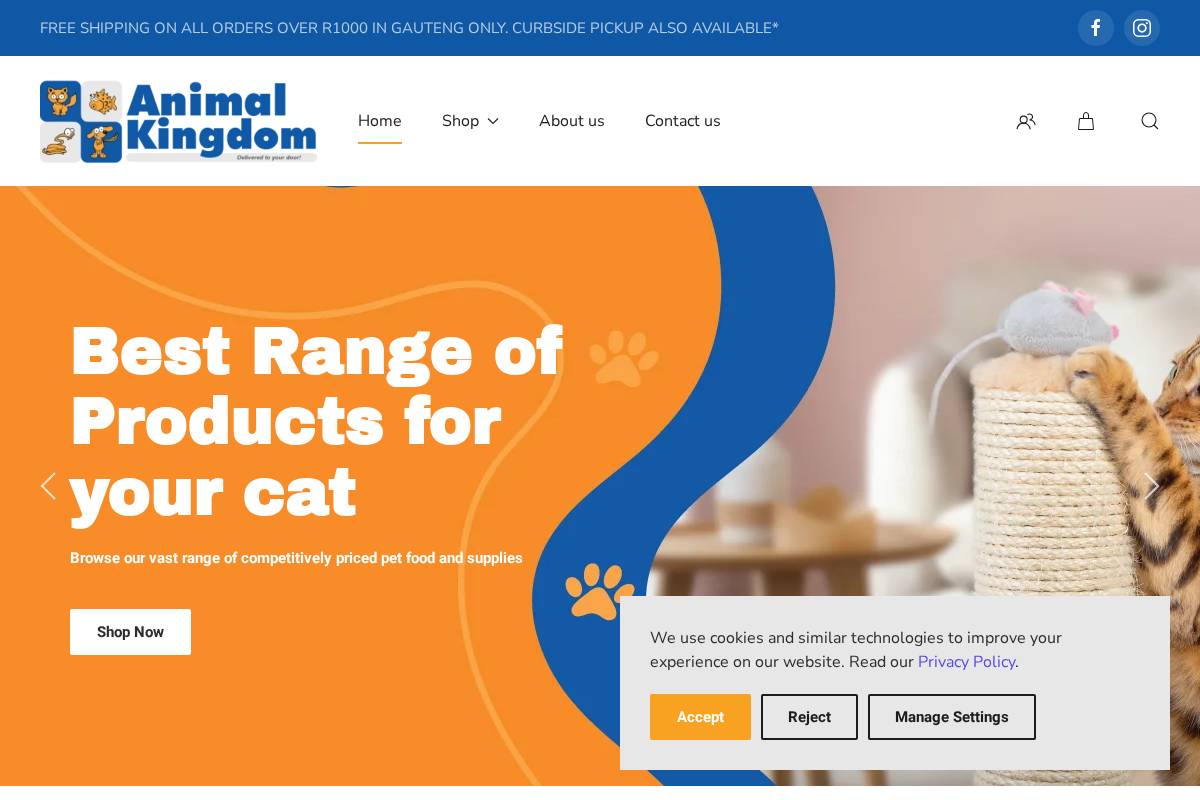 animalkingdom.co.za homepage screenshot