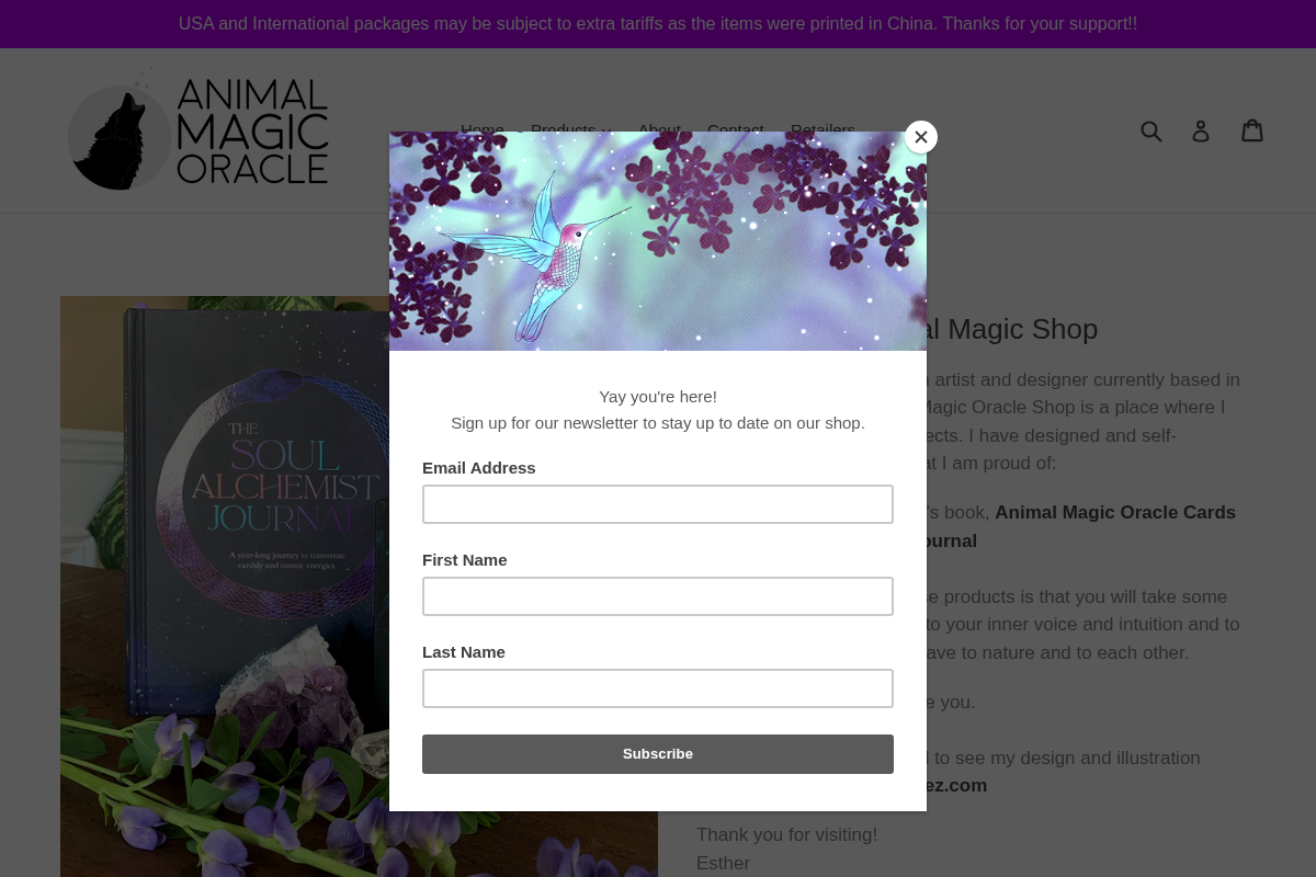 Animal Magic homepage screenshot
