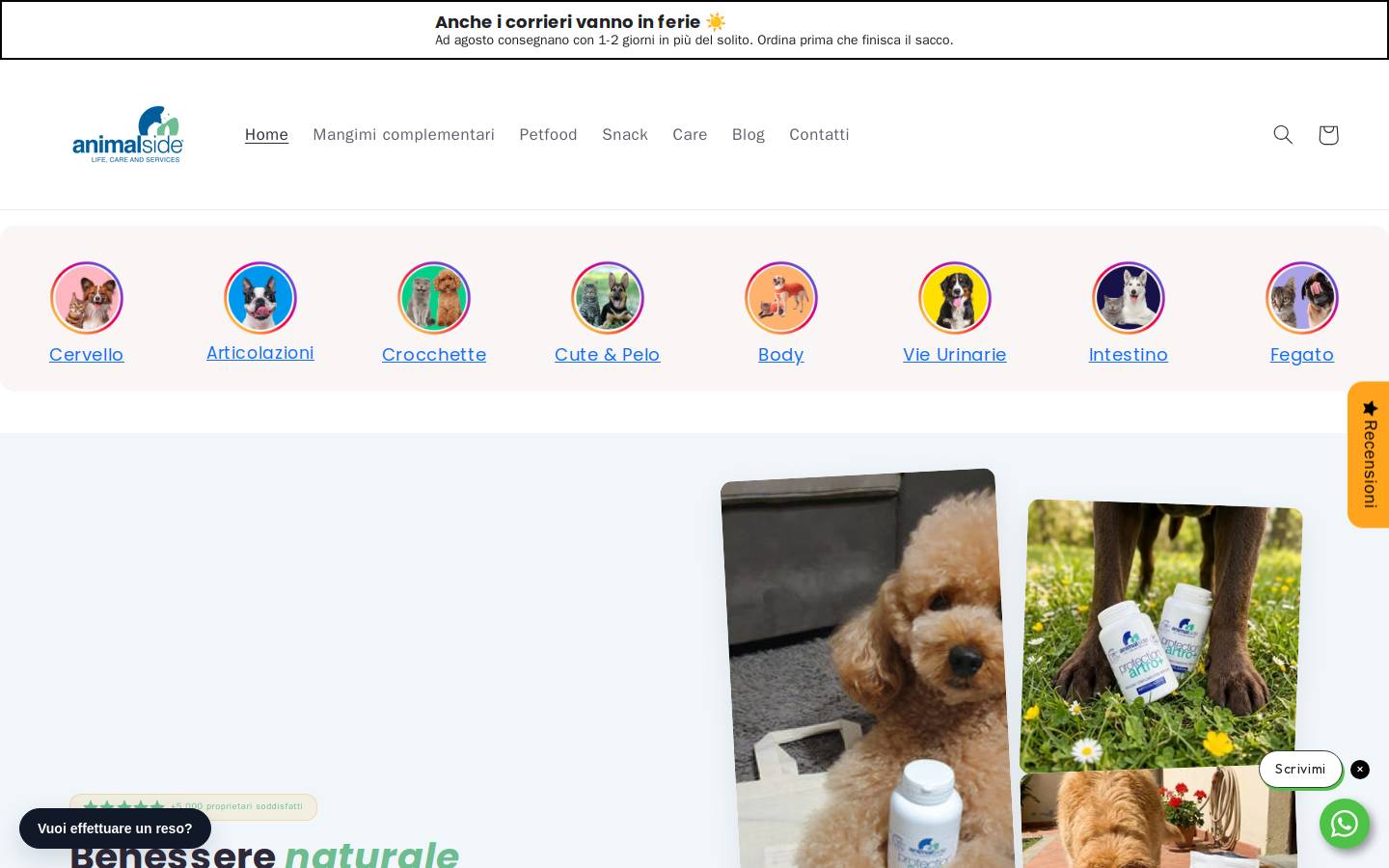 Animalside homepage screenshot