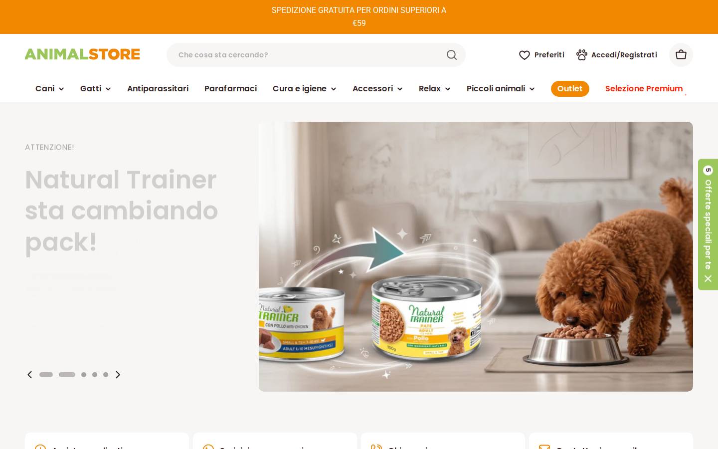animalstore.it homepage screenshot