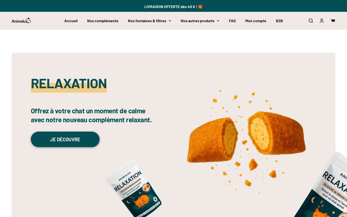 Animalux homepage screenshot