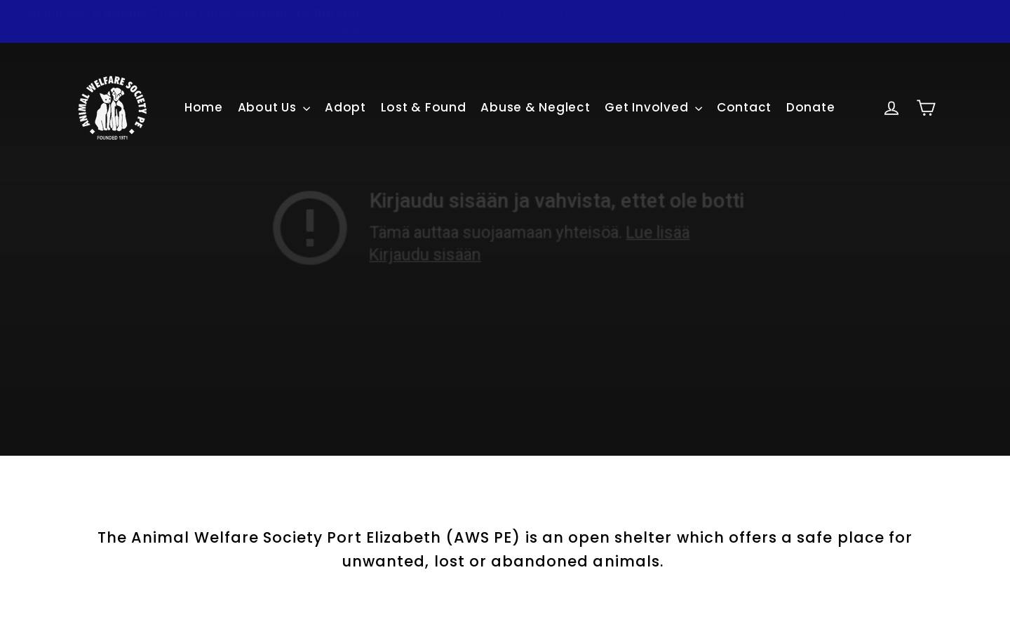 animalwelfarepe.co.za homepage screenshot