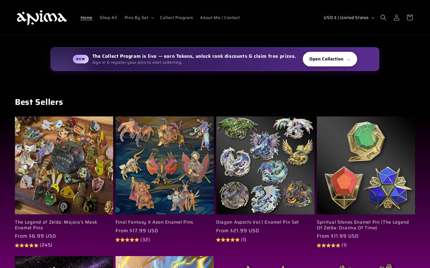 animapins.com homepage screenshot