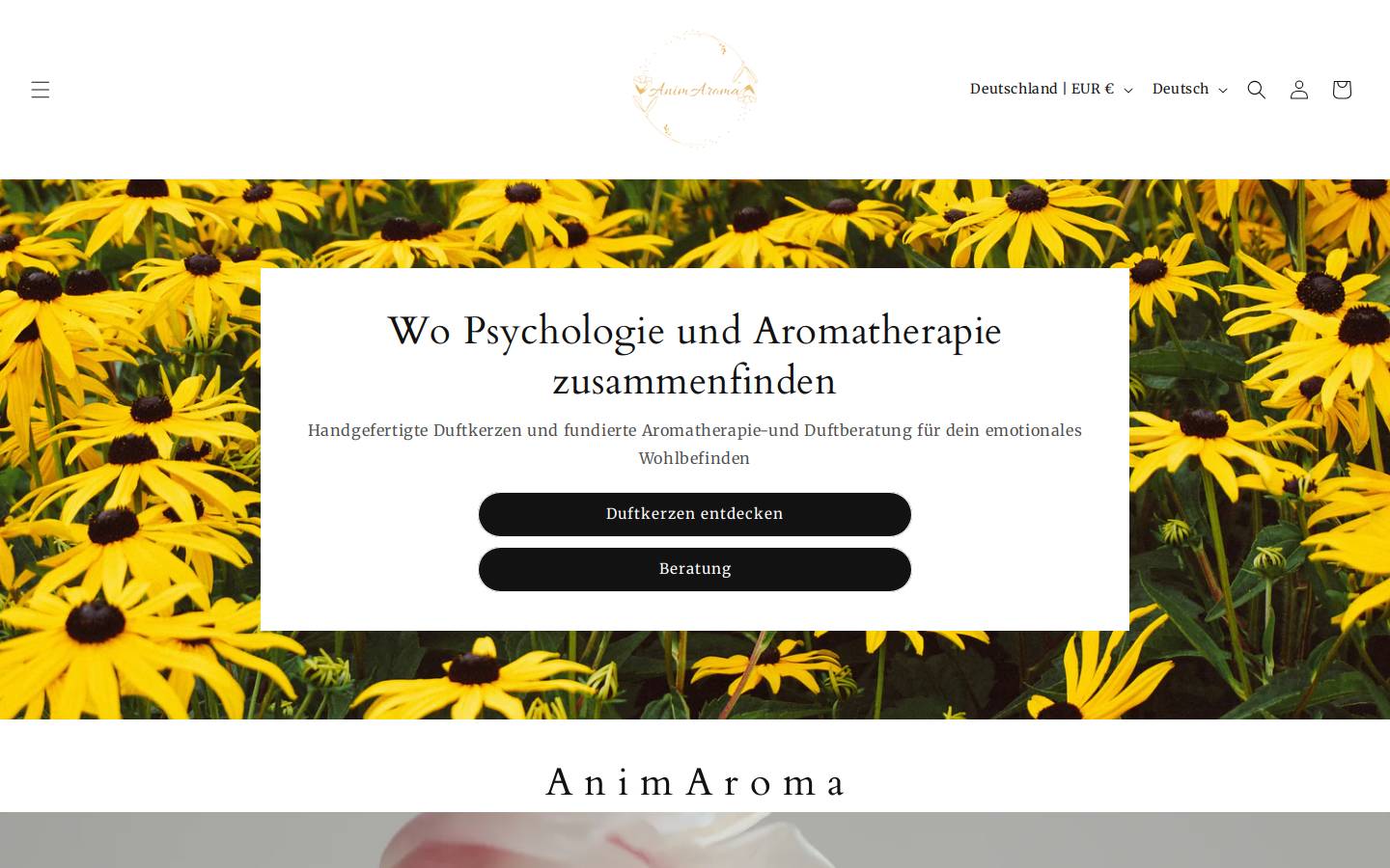 Animaroma homepage screenshot