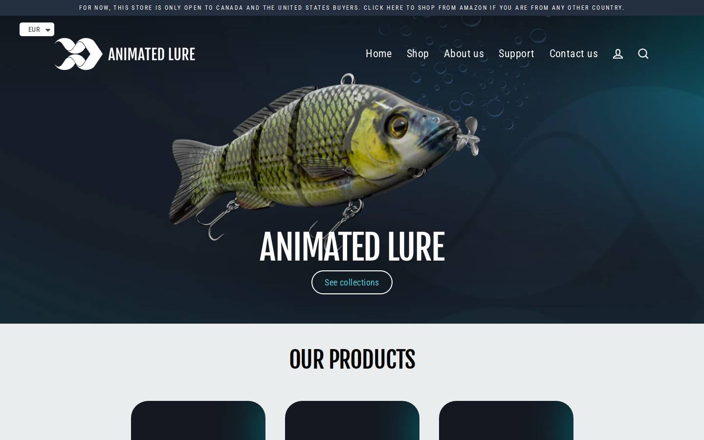 animatedlures.com homepage screenshot