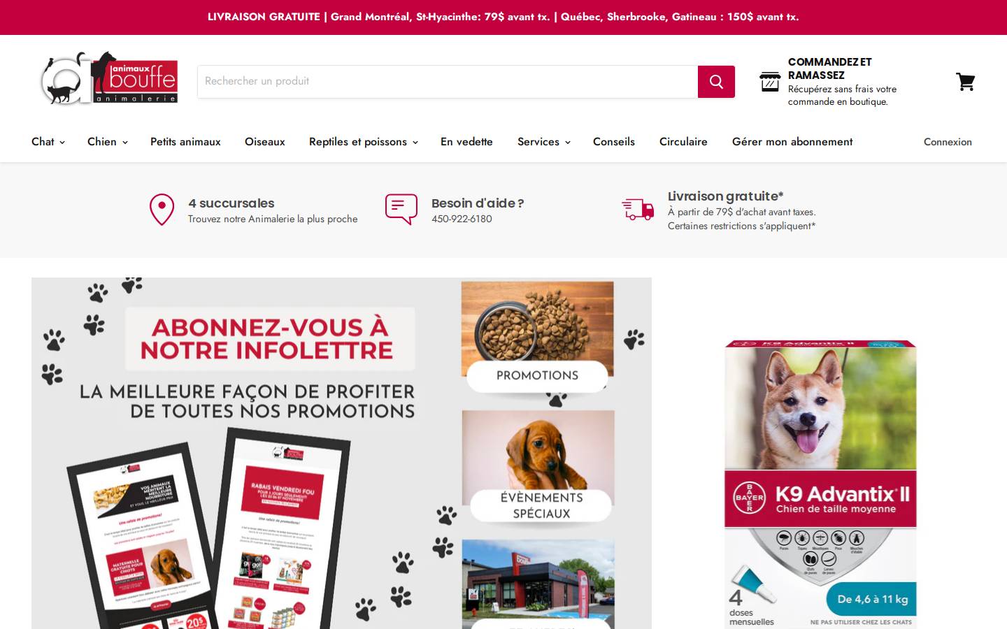 animauxbouffe.com homepage screenshot