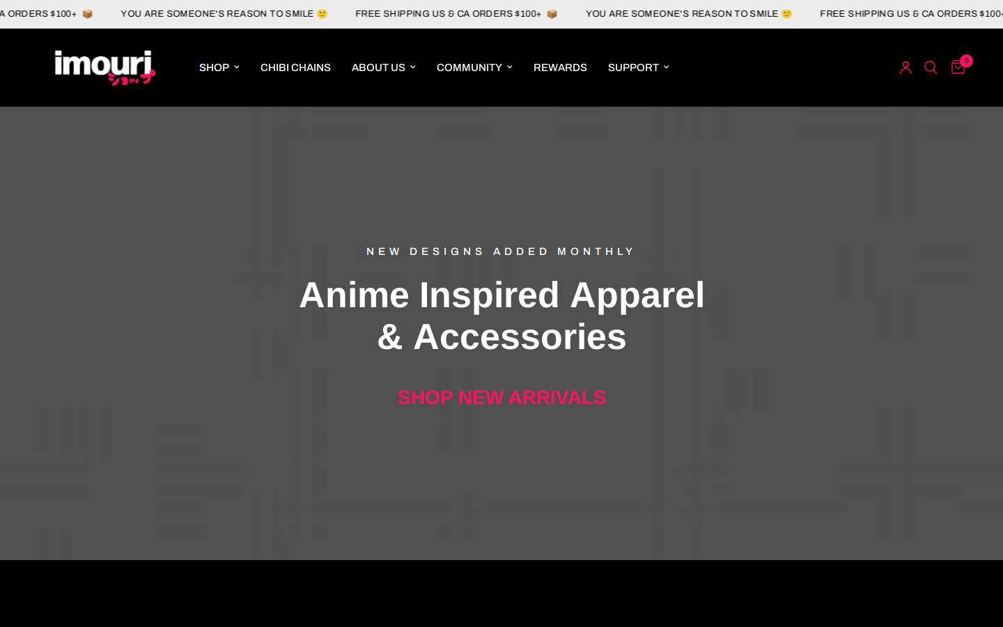 animeclothingbrands.com homepage screenshot