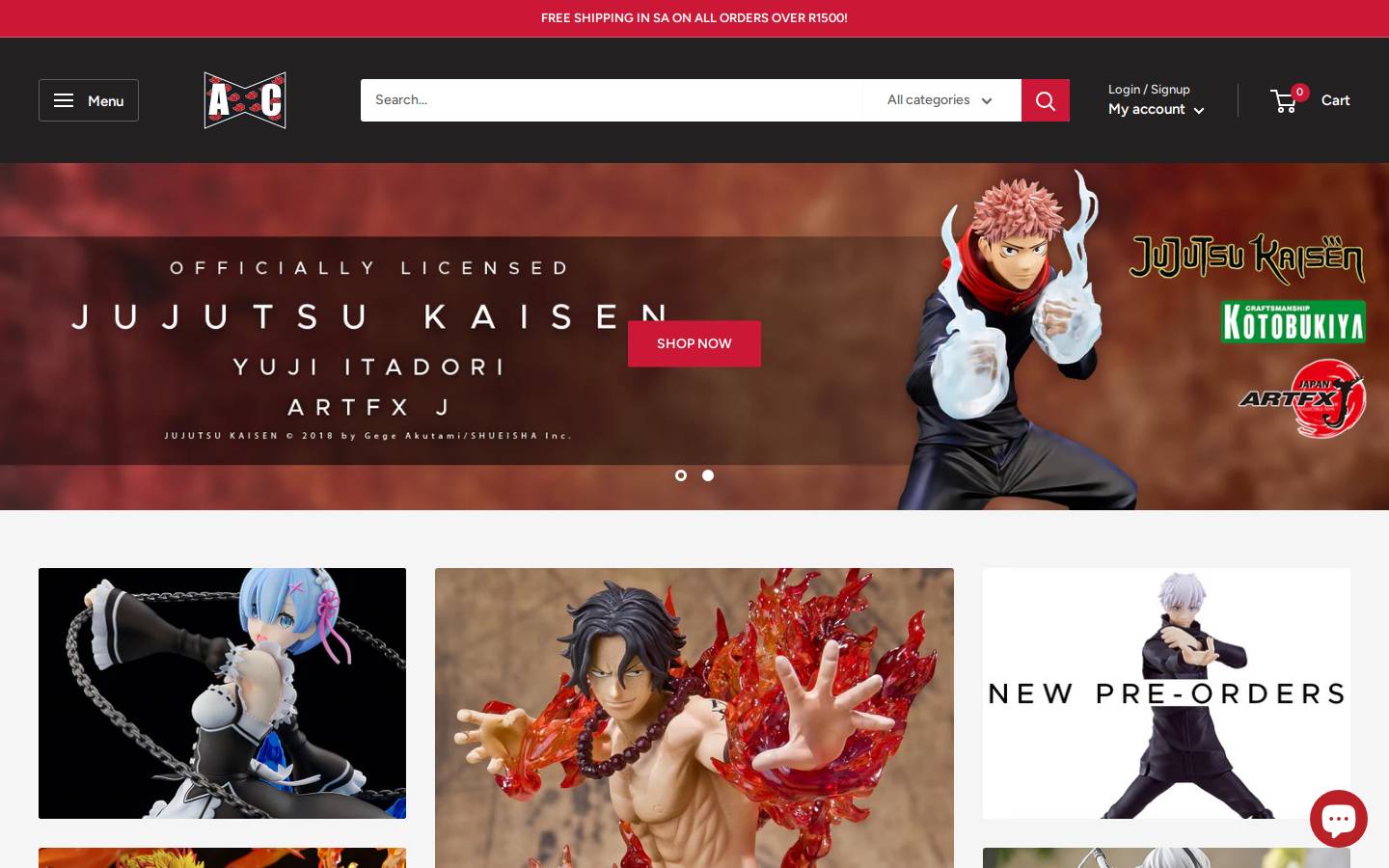 animeculturesa.com homepage screenshot