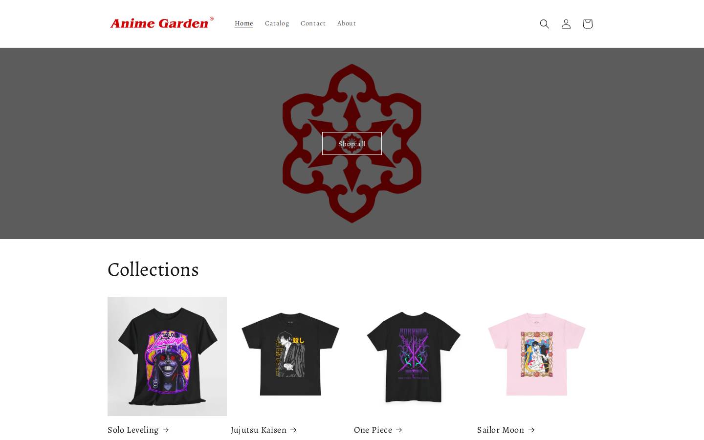 animegarden-apparel.com homepage screenshot