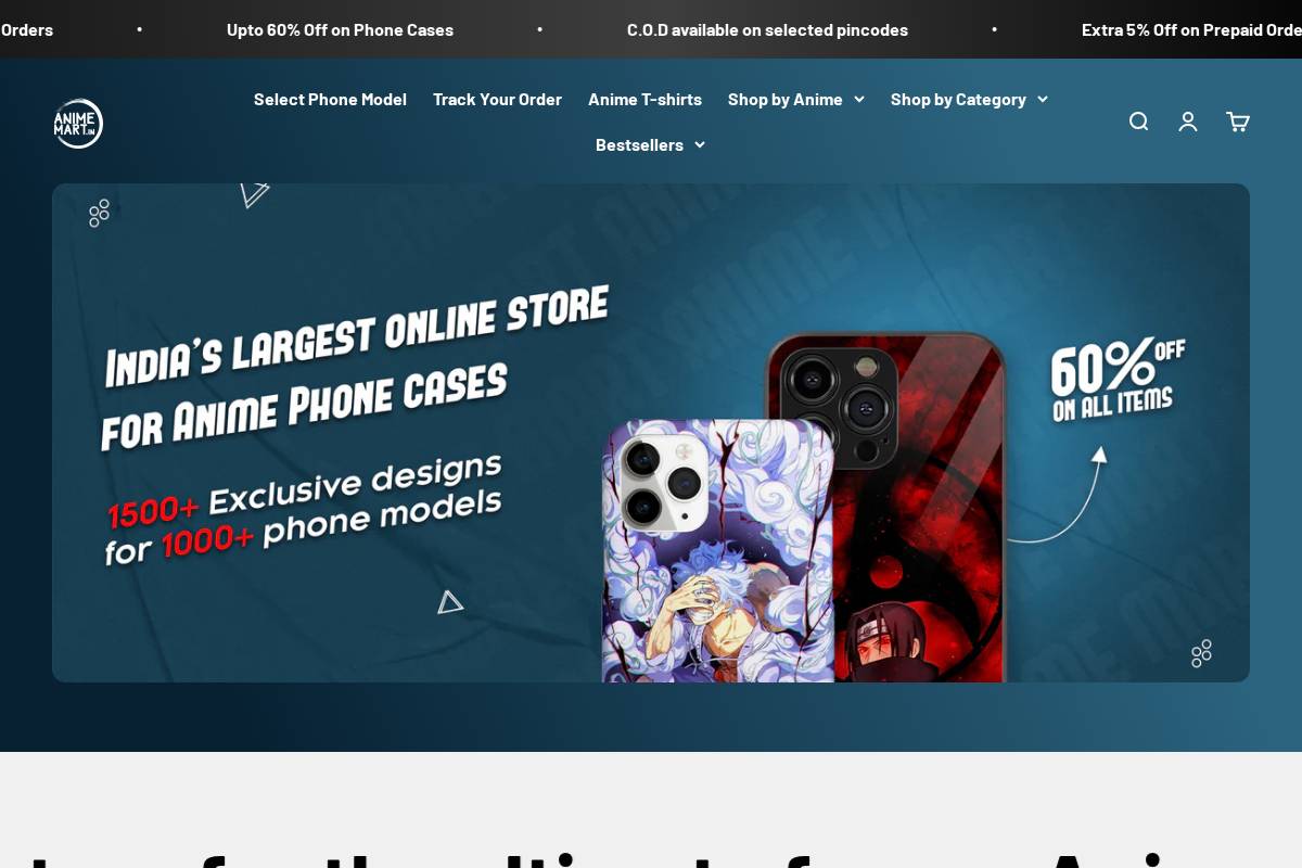 Animemart homepage screenshot