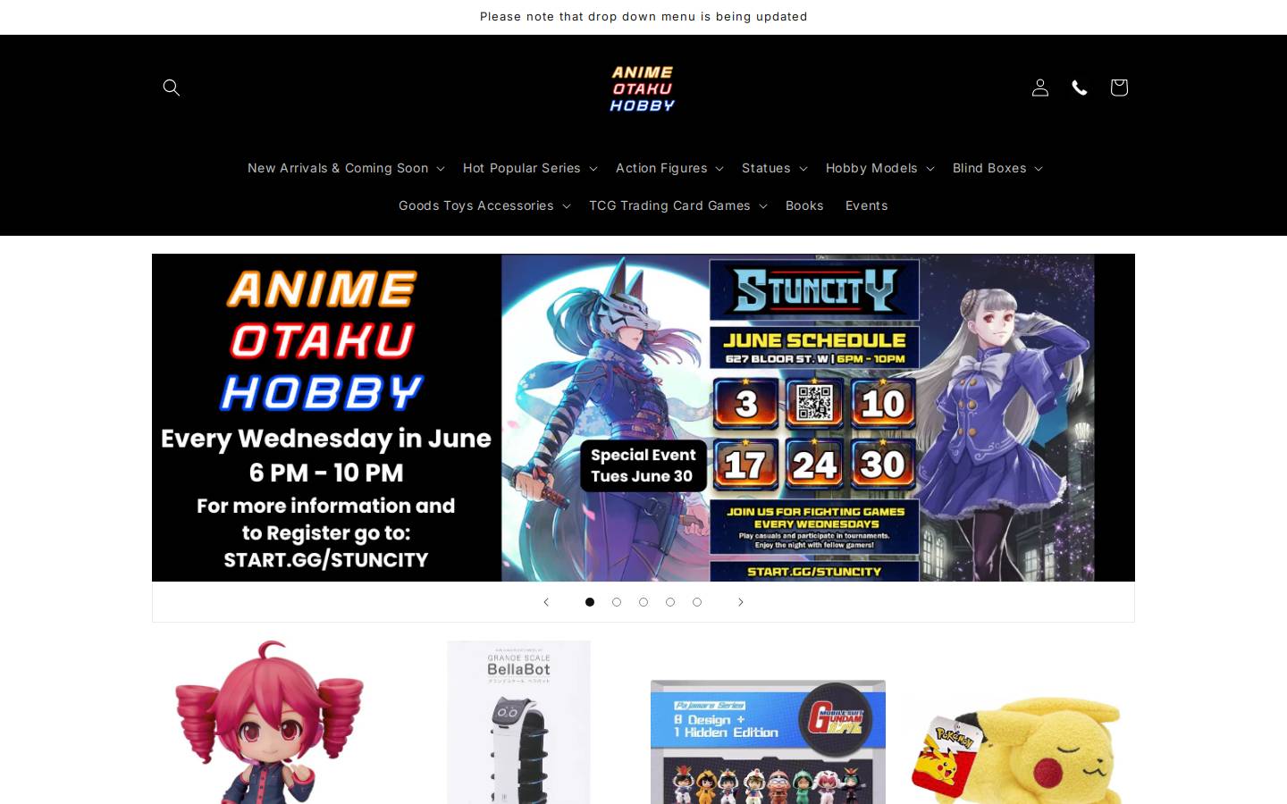 animeotakuhobby.com homepage screenshot