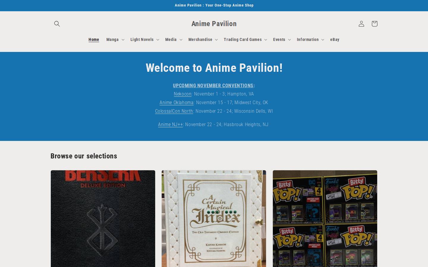 animepavilion.com homepage screenshot