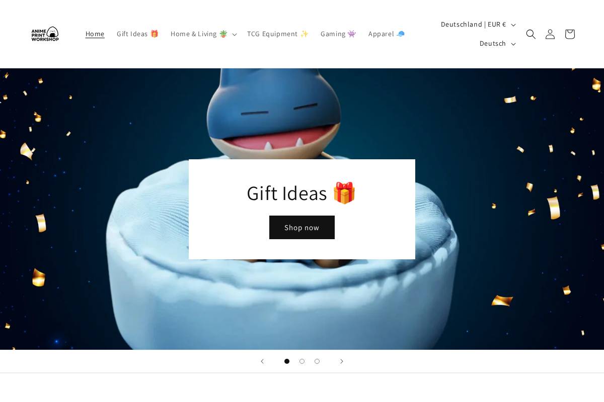 animeprintworkshop.com homepage screenshot