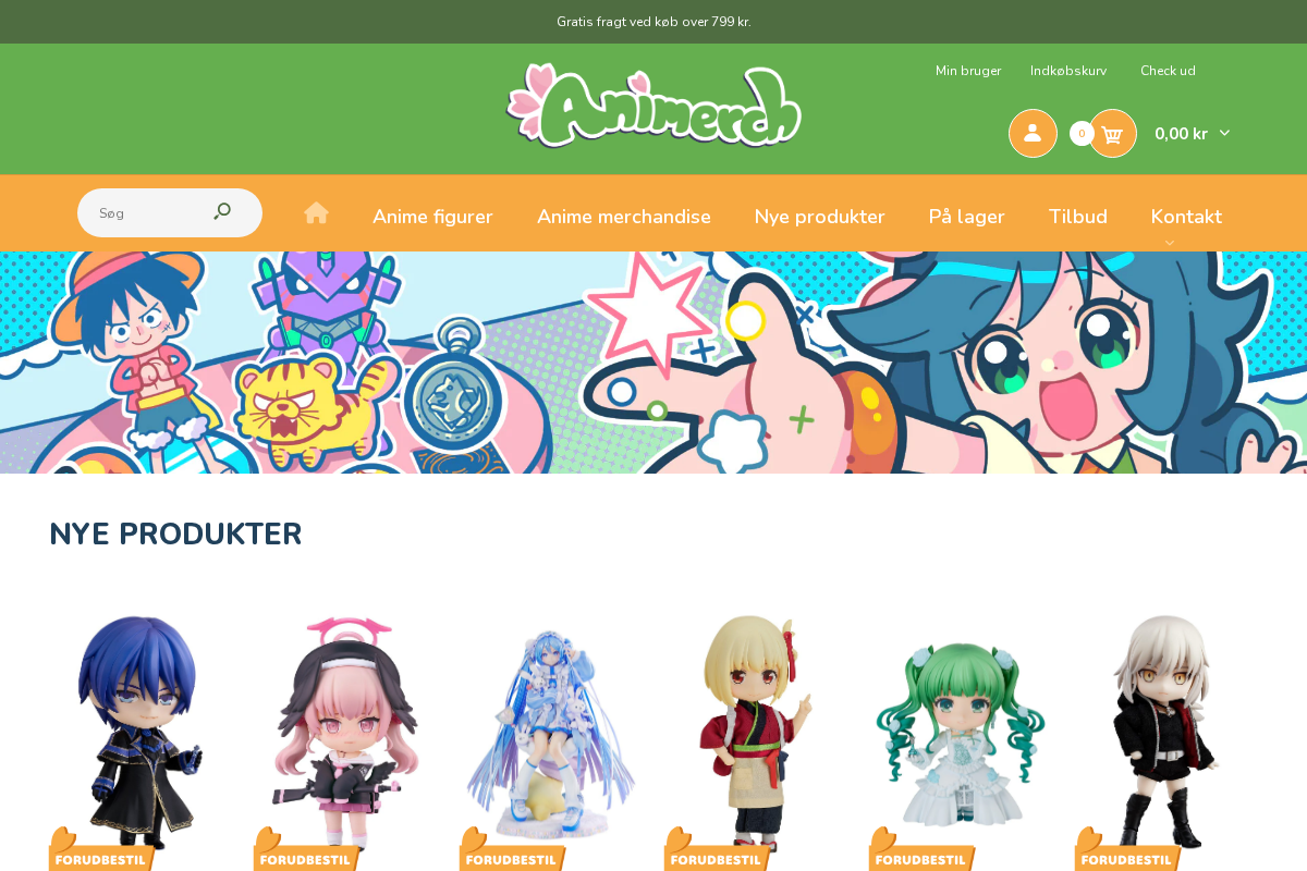 Animerch homepage screenshot