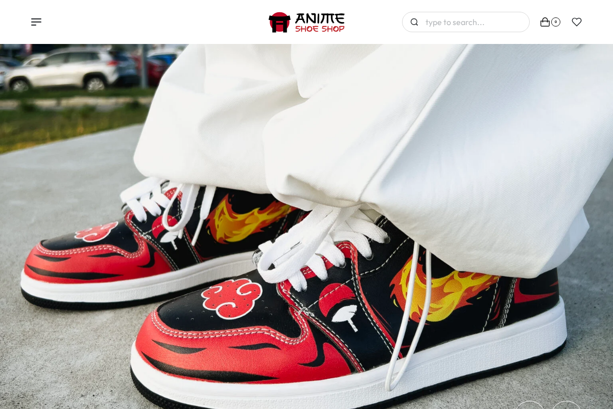 Anime Shoe Shop homepage screenshot