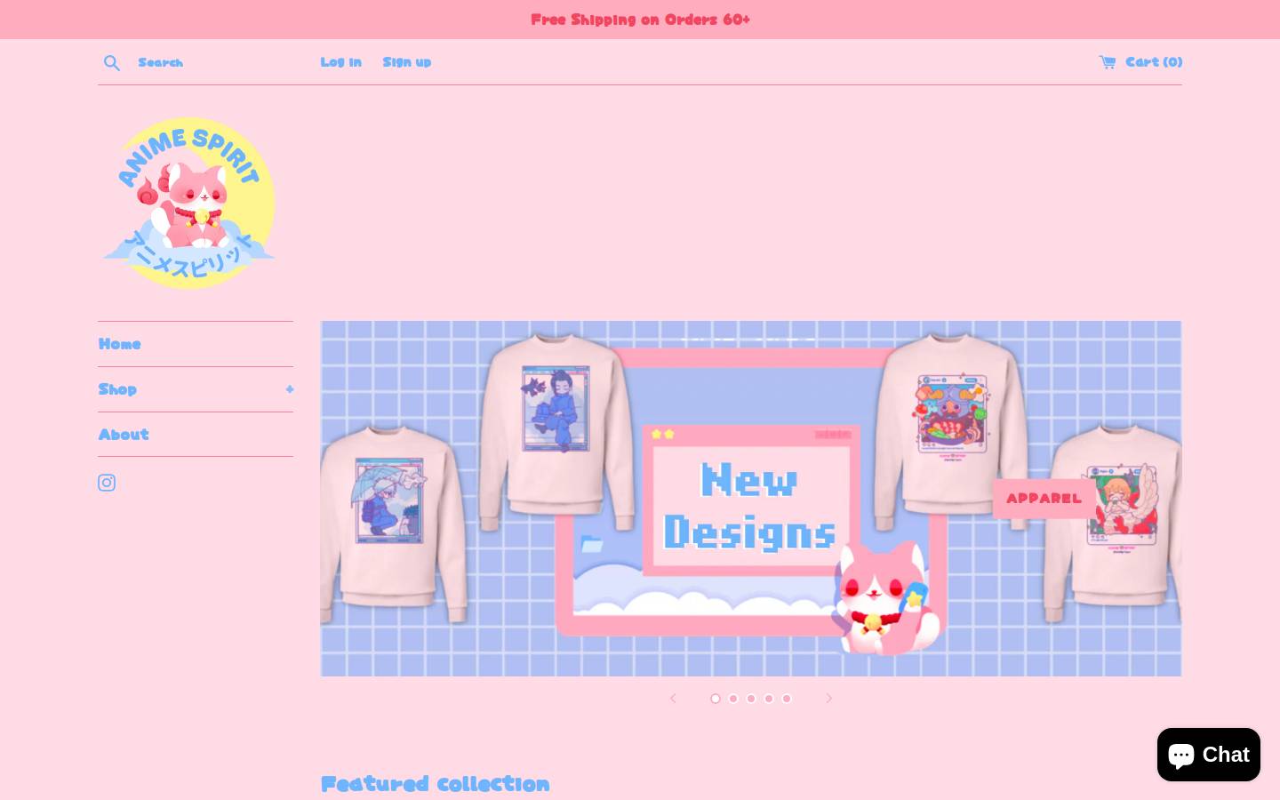 animespiritshop.com homepage screenshot