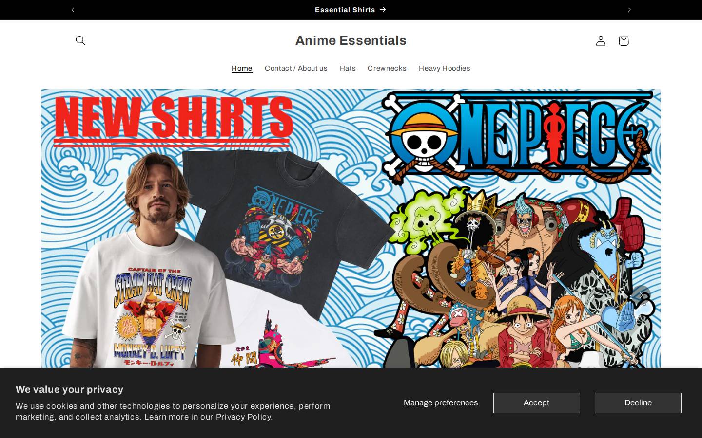 animessentials.com homepage screenshot