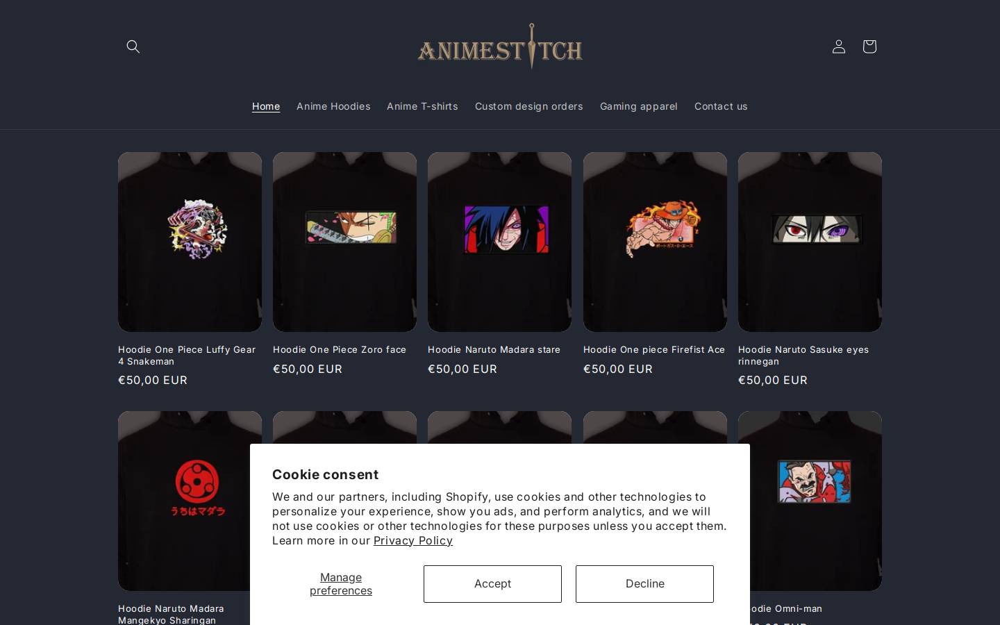 animestitch.com homepage screenshot