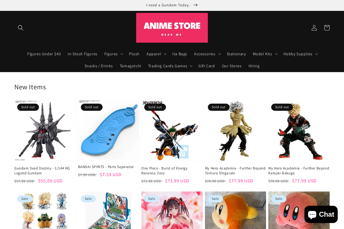 Anime Store Near Me homepage screenshot