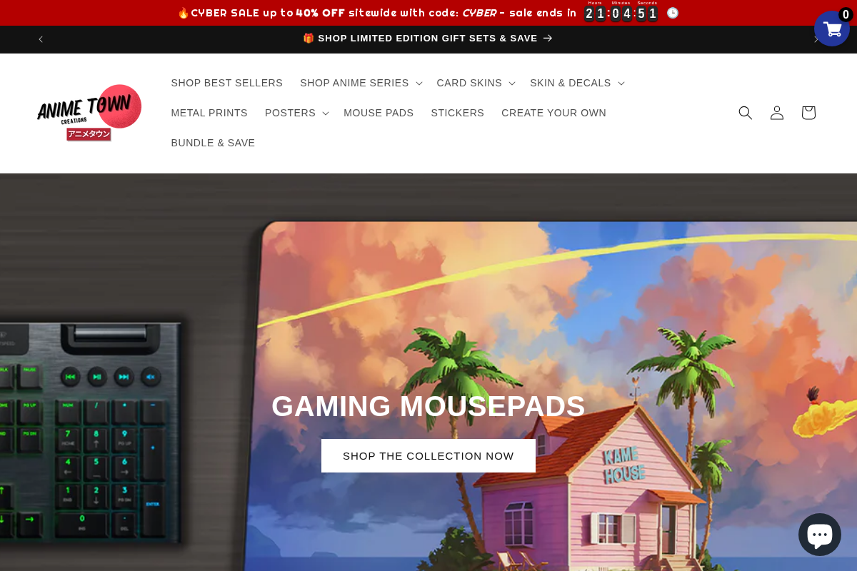 Anime Town Creations homepage screenshot