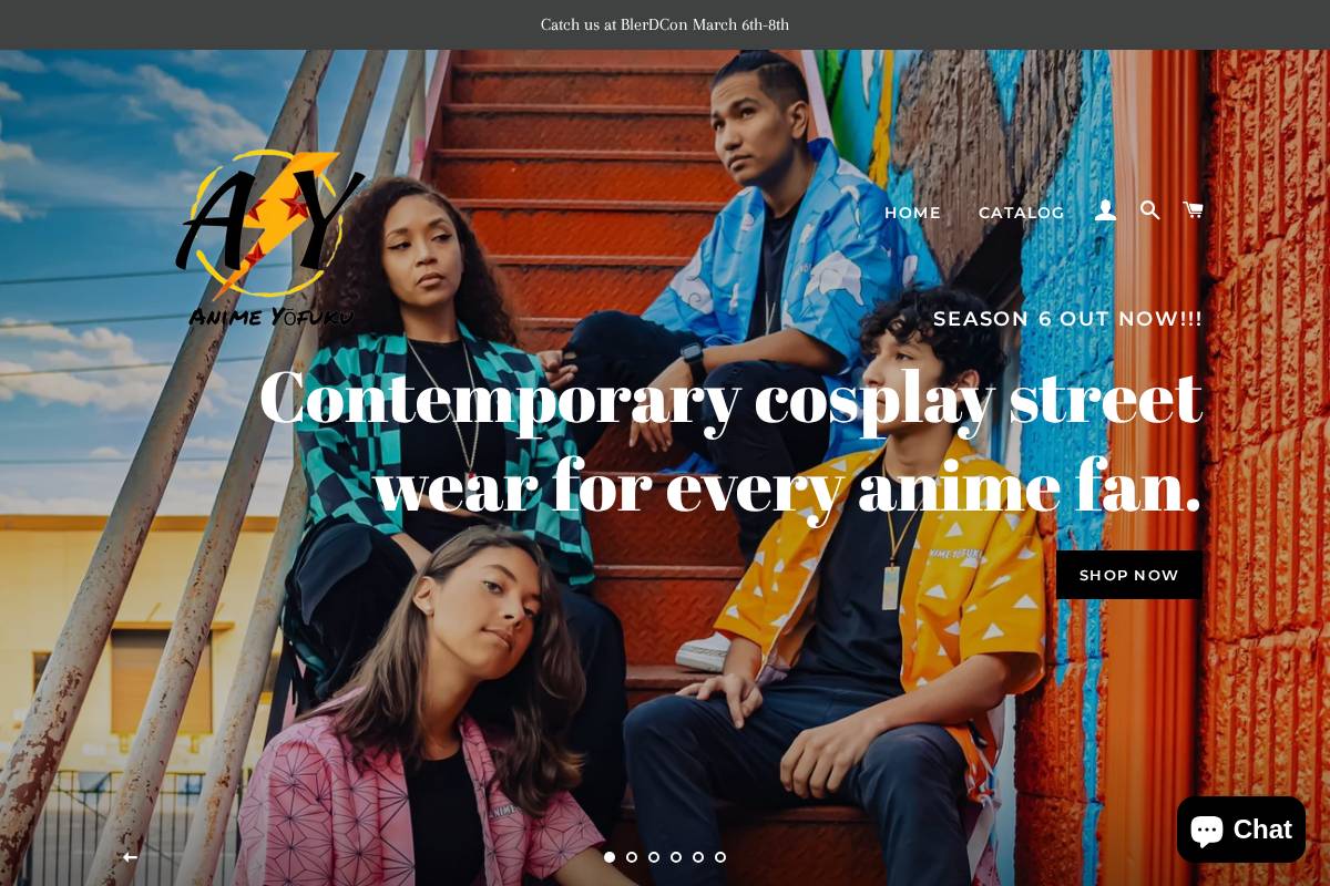 animeyofuku.com homepage screenshot