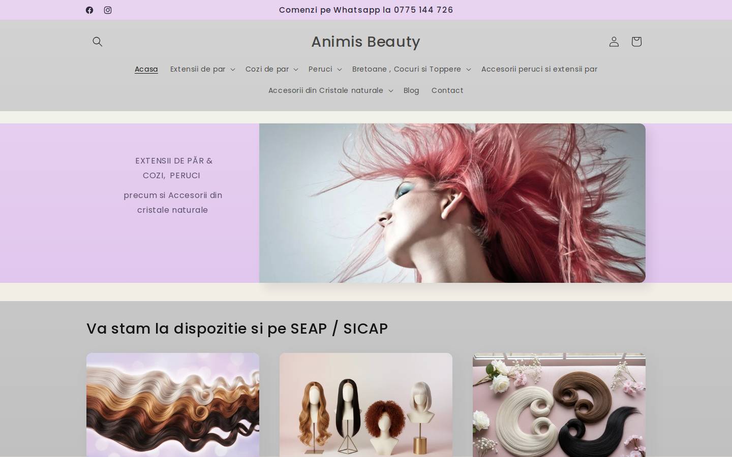 animisbeauty.com homepage screenshot