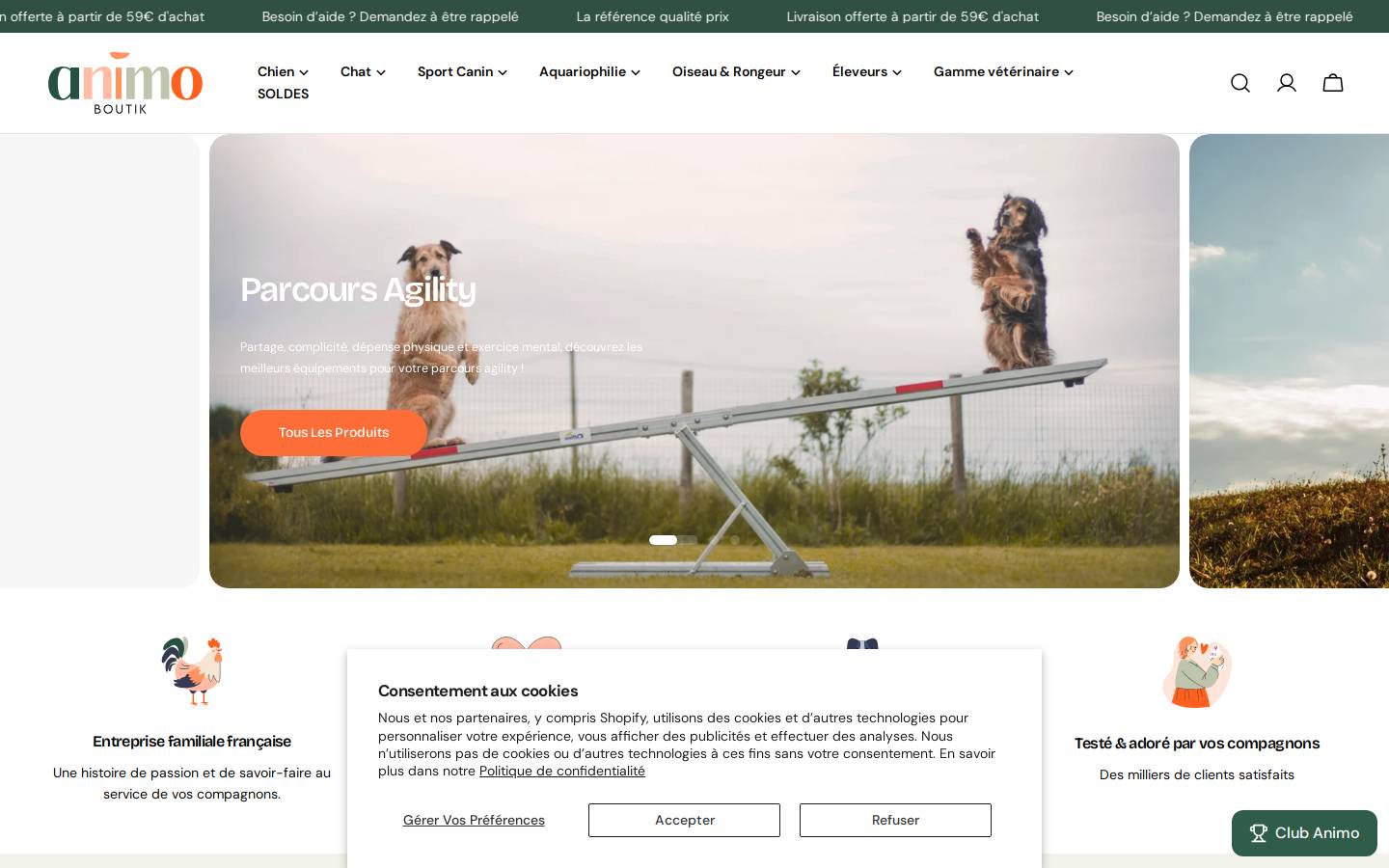 Animo-Boutik homepage screenshot