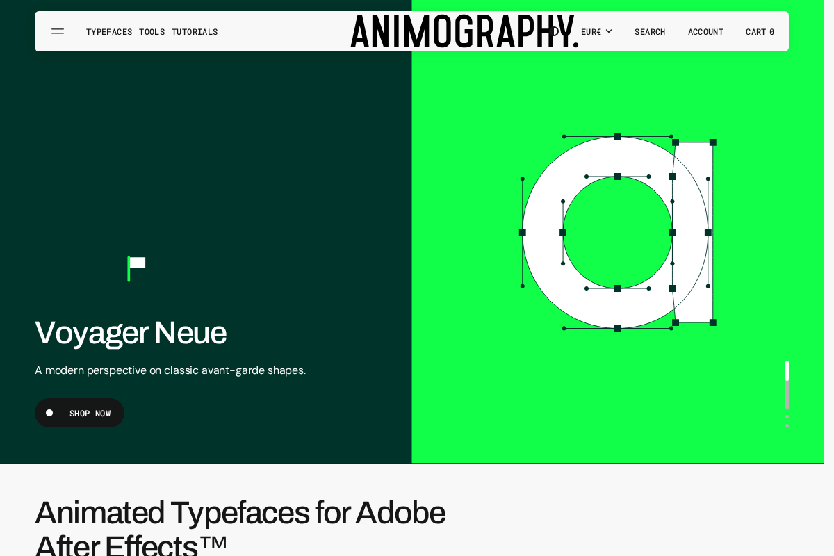 Animography homepage screenshot
