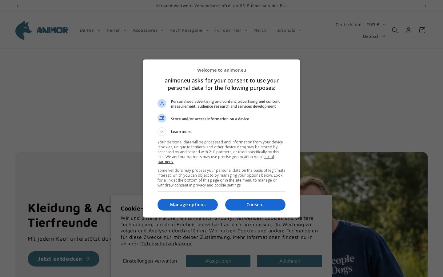 Animor homepage screenshot