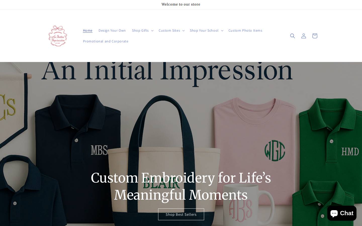 aninitialimpression.com homepage screenshot