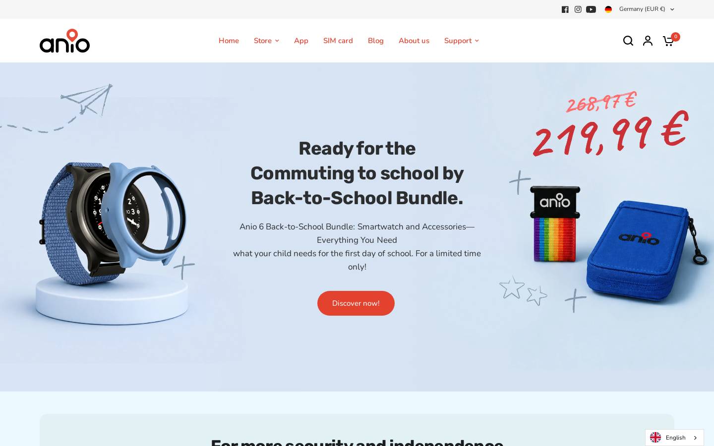 Anio homepage screenshot