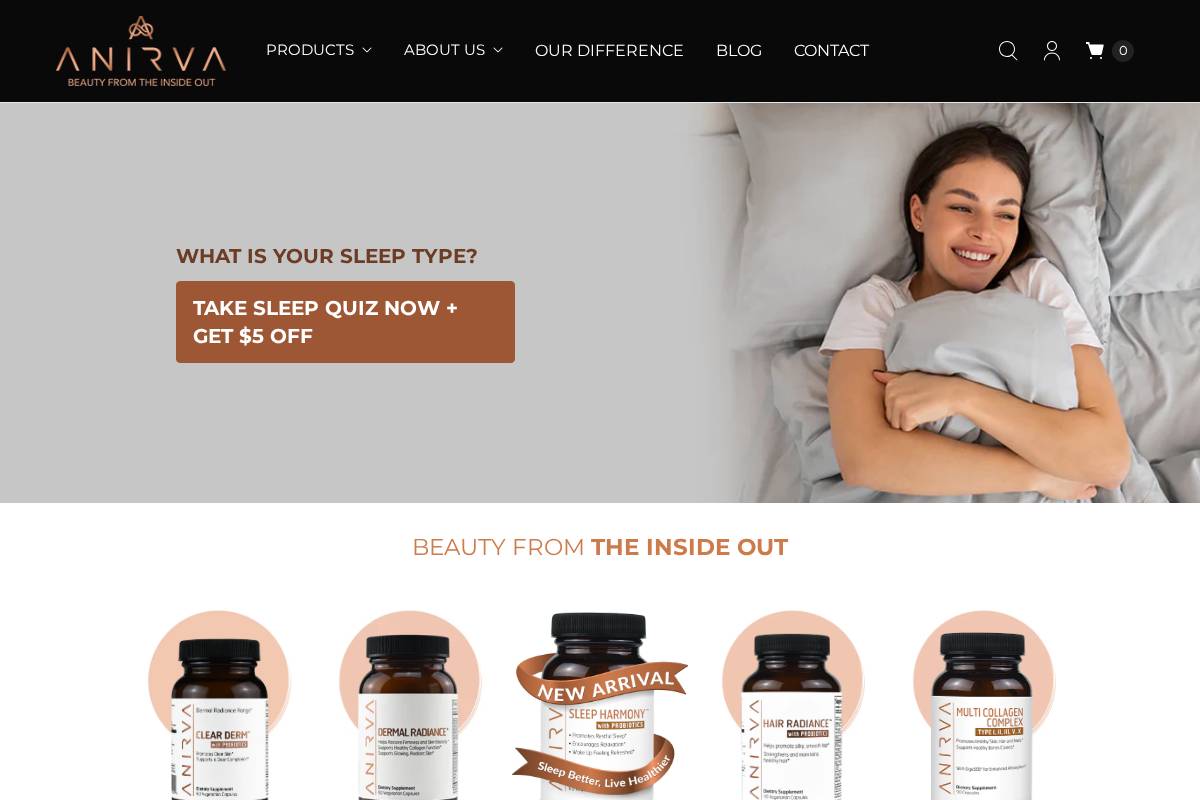 anirva.com homepage screenshot