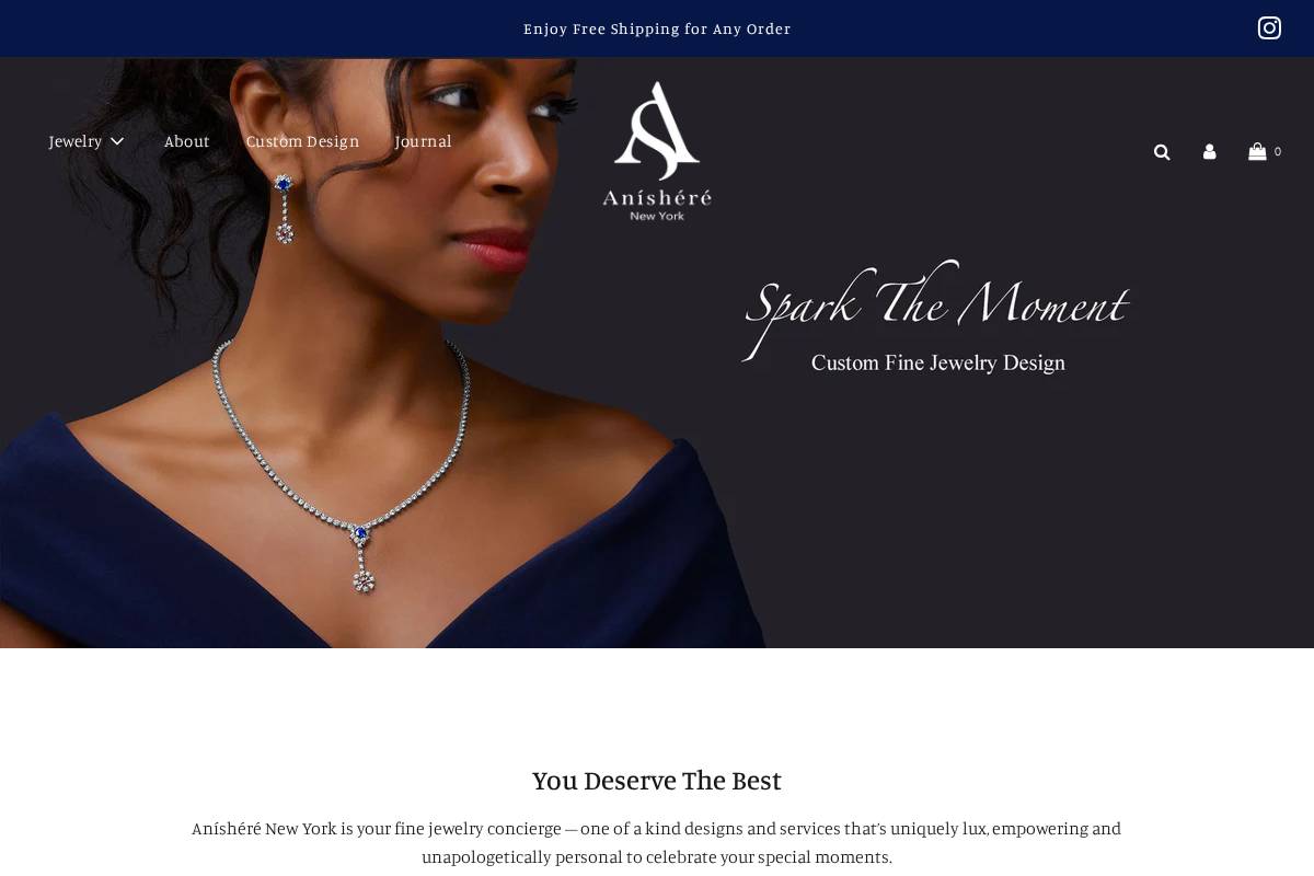 anisherenewyork.com homepage screenshot