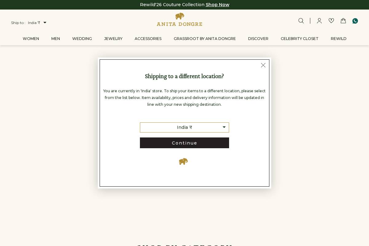 Anita Dongre homepage screenshot