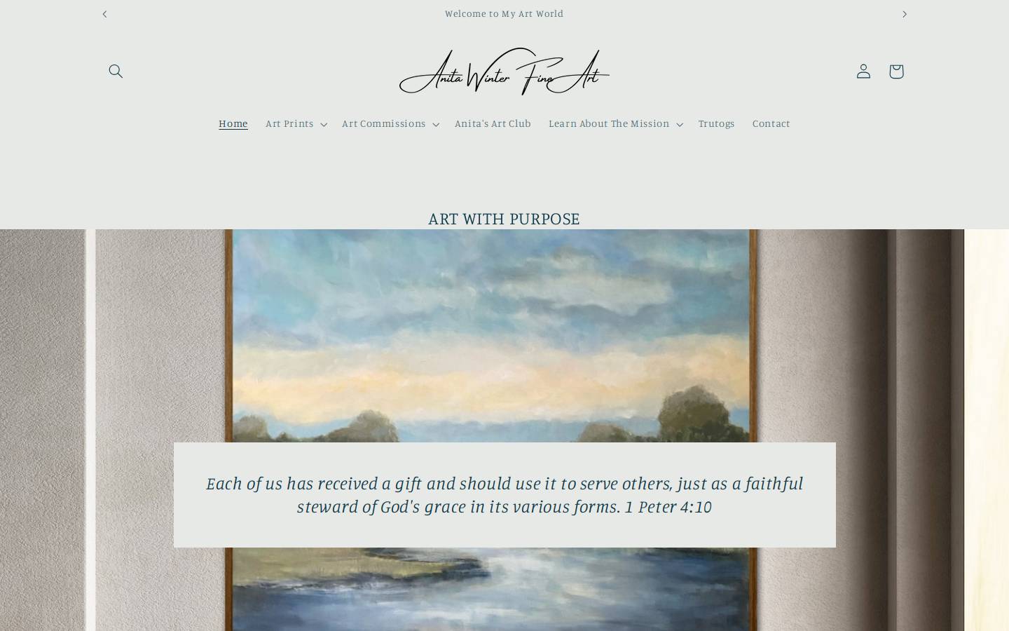 anitawinterfineart.com homepage screenshot