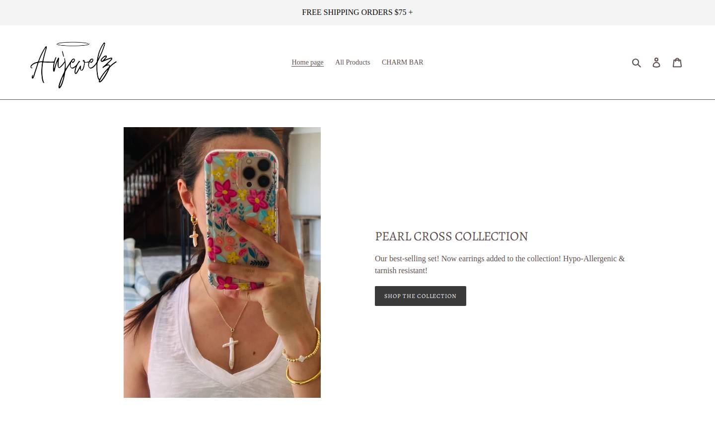 anjewelz.co homepage screenshot