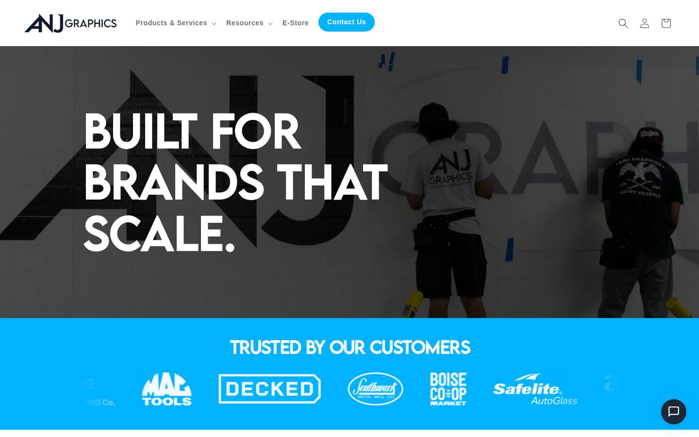 anjgraphics.com homepage screenshot