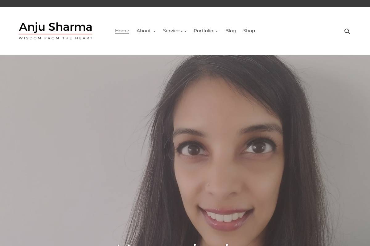 anjusharma.ca homepage screenshot