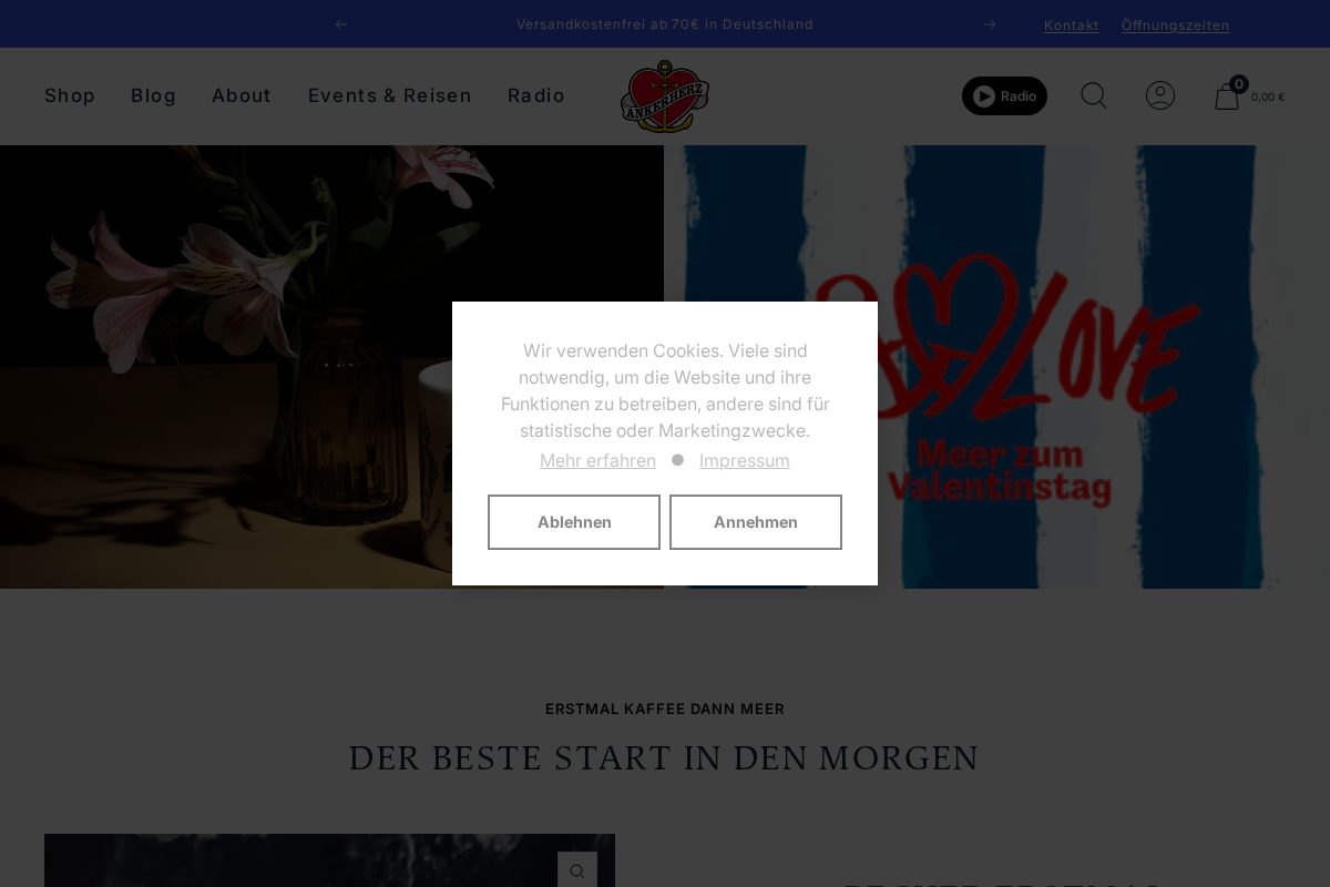 ankerherz.de homepage screenshot
