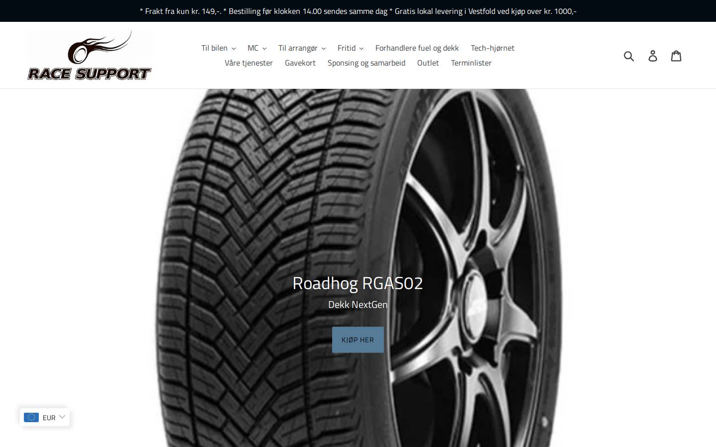 ankersenmotorsport.no homepage screenshot