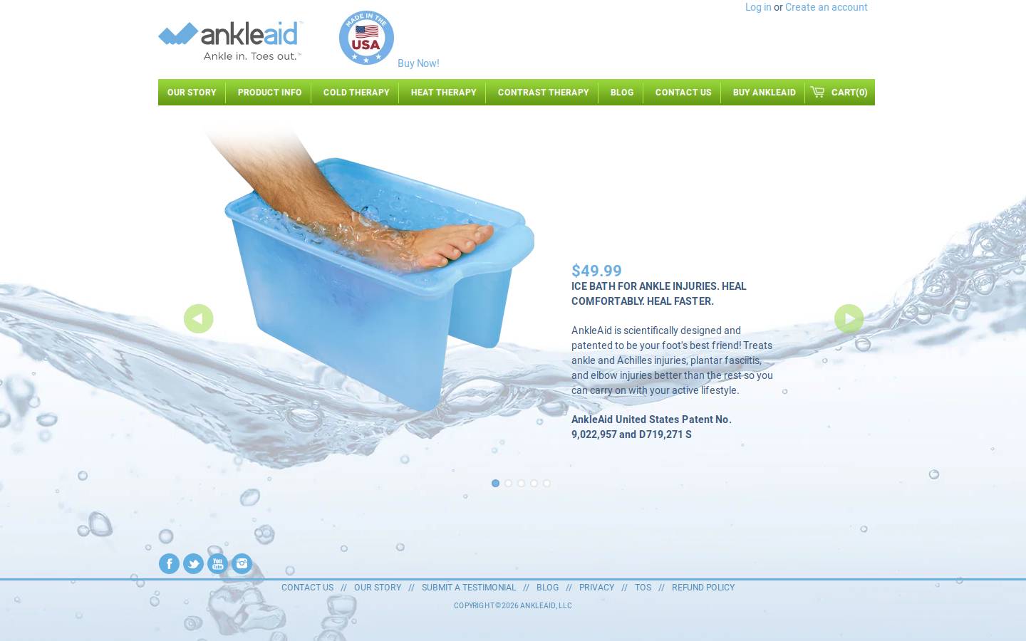 ankleaid.com homepage screenshot