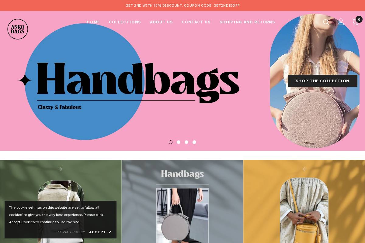 ankobags.com homepage screenshot